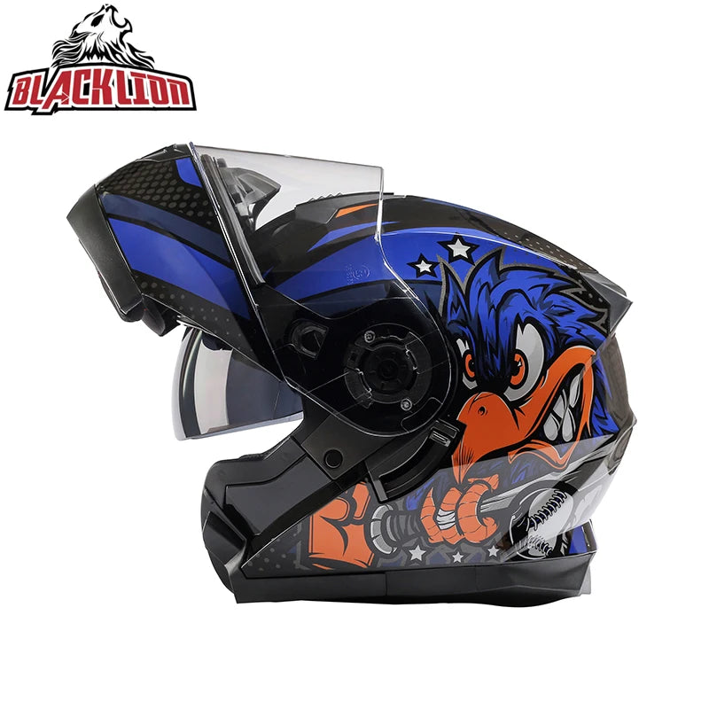 Modular Flip-Up Motorcycle Helmet, ECE DOT Approved, Full Face Racing Helmet