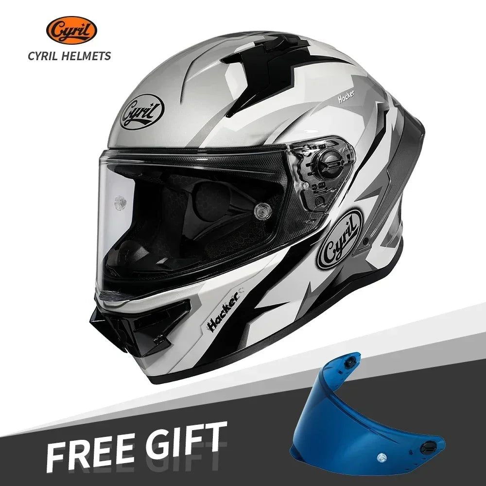 CYRIL FF352 Full Face Motorcycle Helmet, Unisex + Free Accessory