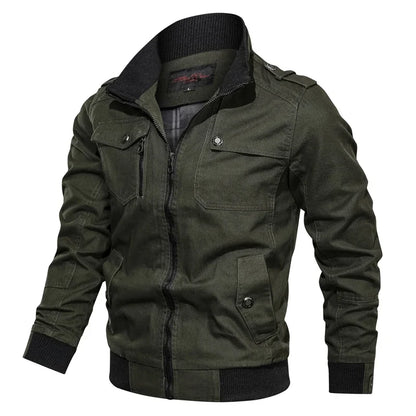 Men's Casual Jacket – Military Style for Motorcycle and Outdoor Activities