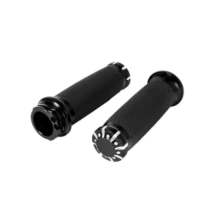 Universal Rubber Handlebar Grips - Compatible with Harley Sportster and Touring Models