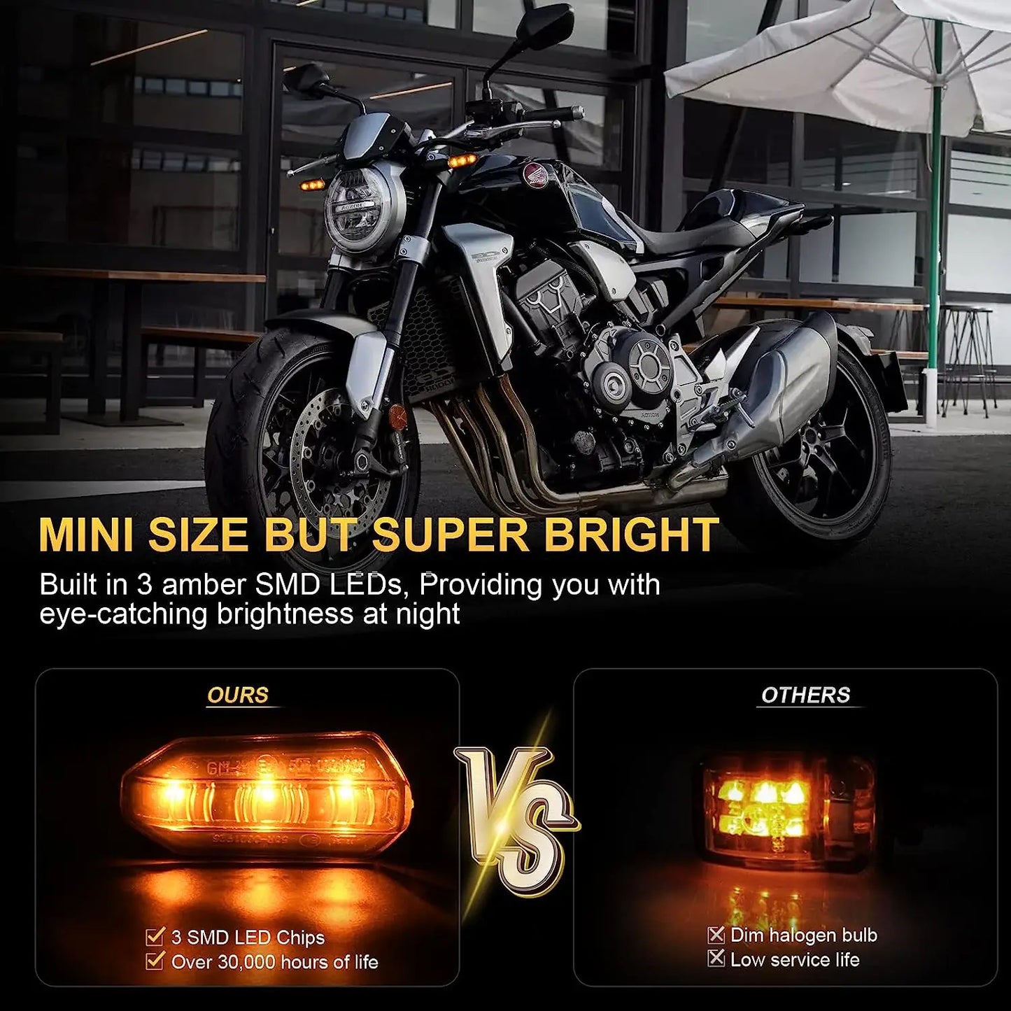 8mm LED Turn Signal Lights for Motorcycles