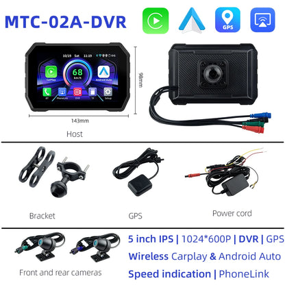 Wireless CarPlay & Android Monitor for Motorcycles