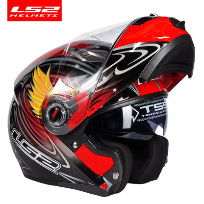 LS2 FF370 Full Face Motorcycle Helmet, Dual Lens, Flip-Up Design, ECE Certified