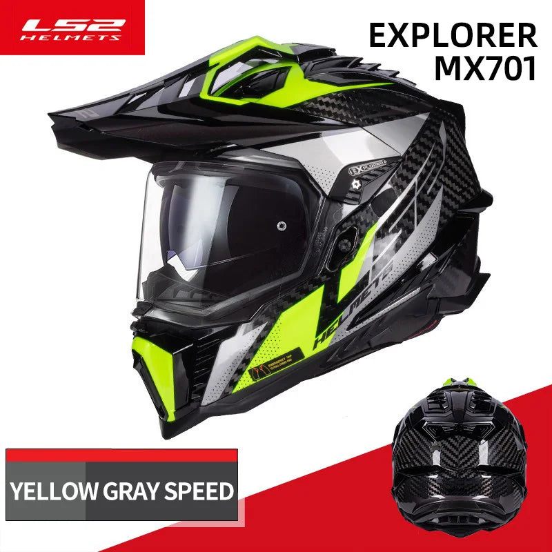 Original LS2 EXPLORER MX701 Carbon Fiber Off-Road Motorcycle Helmet