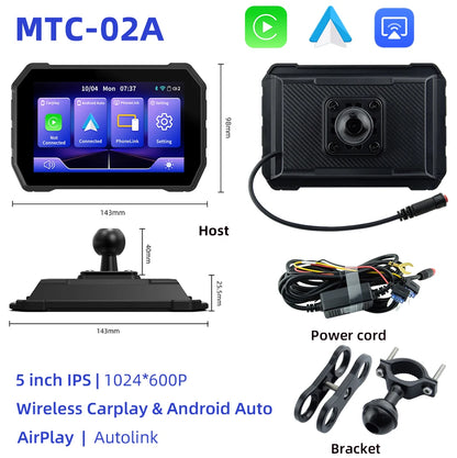 Wireless CarPlay & Android Monitor for Motorcycles