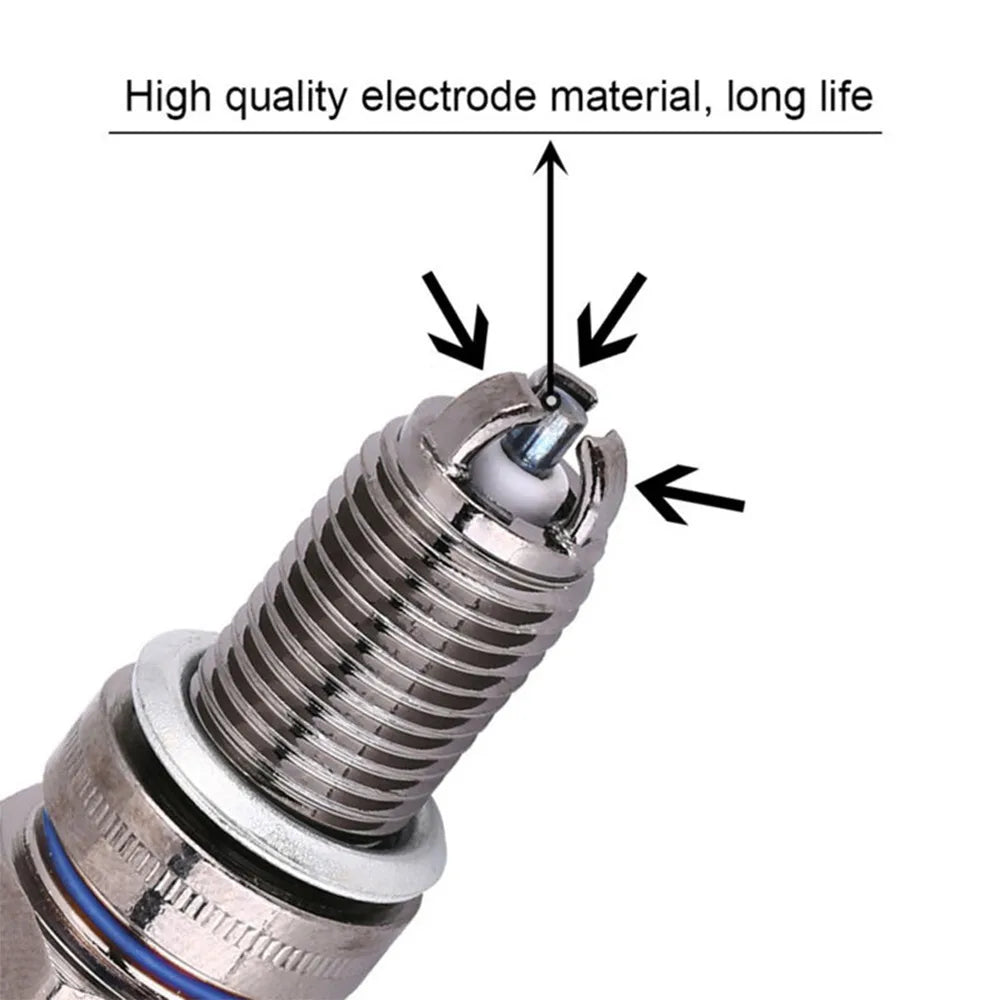 Triple Electrode Spark Plugs for Motorcycles, ATVs, and Go-Karts – Compatible with GY6 and CG Engines