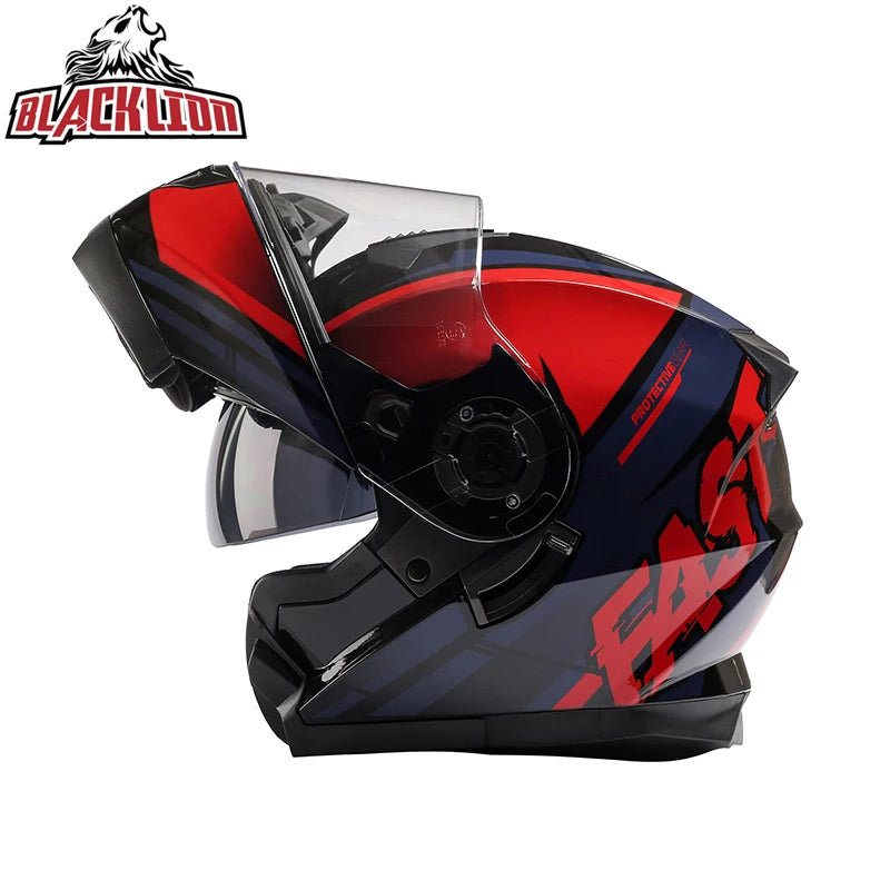 Modular Flip-Up Motorcycle Helmet, ECE DOT Approved, Full Face Racing Helmet