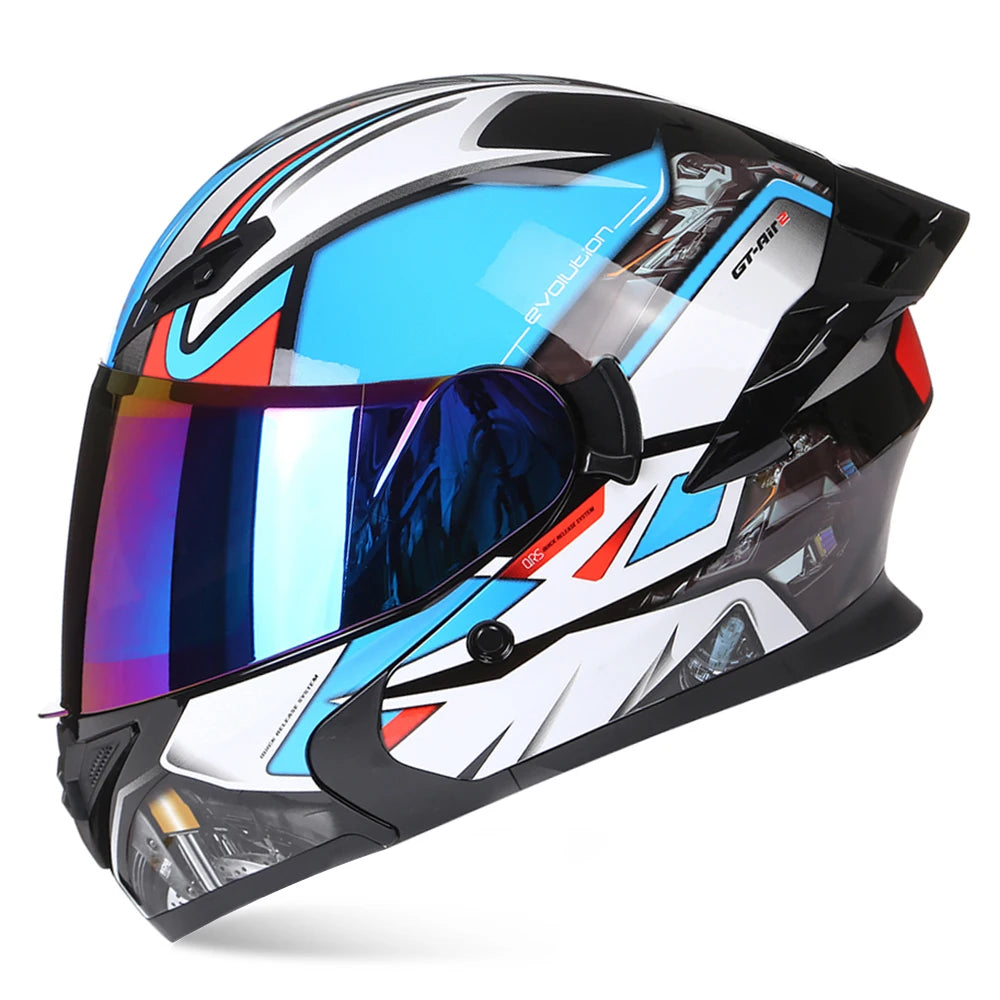 Modular Flip-Up Motorcycle Helmet, ECE DOT Approved, Full Face Racing Helmet