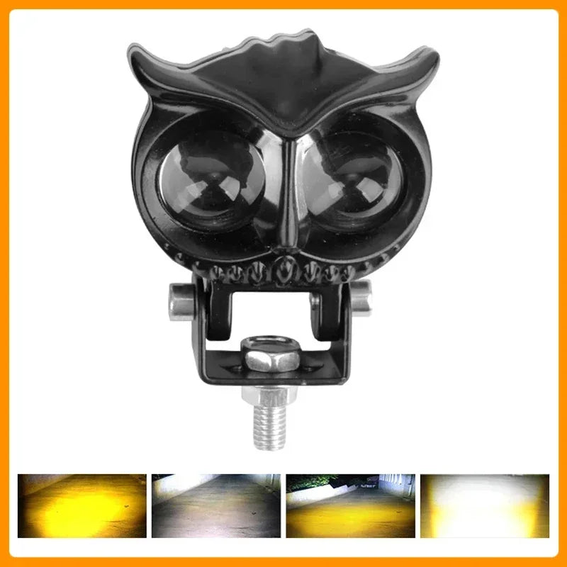 Motorcycle Auxiliary Lights - Owl Design, 4 Modes