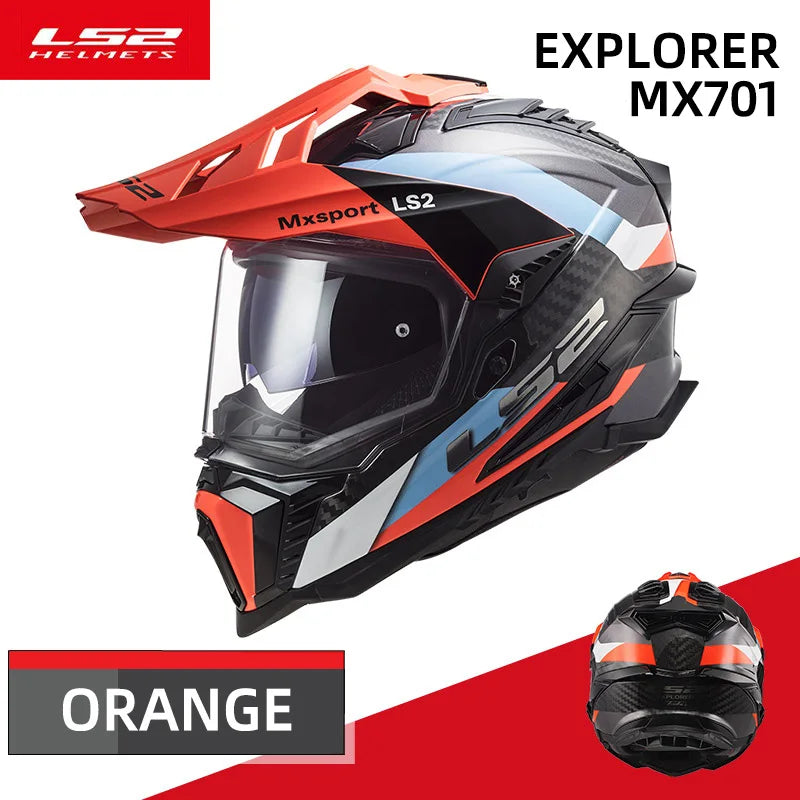 Original LS2 EXPLORER MX701 Carbon Fiber Off-Road Motorcycle Helmet