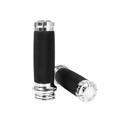 Universal Rubber Handlebar Grips - Compatible with Harley Sportster and Touring Models